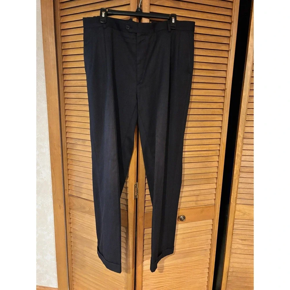 Pronto Uomo Platinum Men Wool Suit Jacket and Pants Charcoal Black 43R 36x30